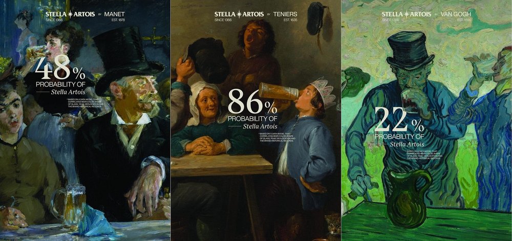 stella artois marketing campaign example - the probability of their beer used in famous paintings