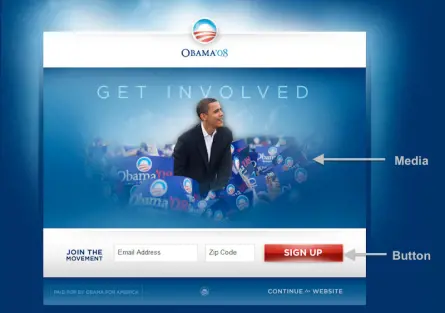 Obama's 2010 campaign homepage